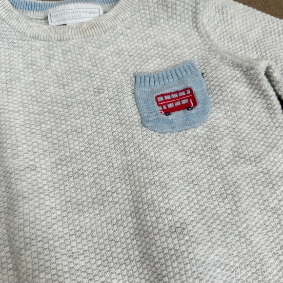 Charming Kids Sweater with Blue Pocket - Picture 4 of 5